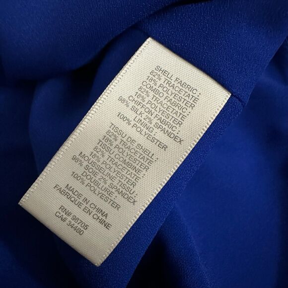 REBECCA TAYLOR Royal Blue Sheath Mini Dress Sheer Accent Cut-Out Back NWOT - Picture 9 of 12